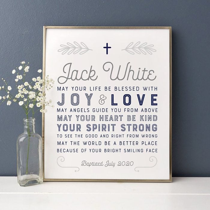 Baptism Gift Boy, Personalized PRINTABLE, Baby Boy Gift, Baptism Sign, Nursery Wall Art, Dedication Gift, Godson, Nursery Decor, PRINTABLE