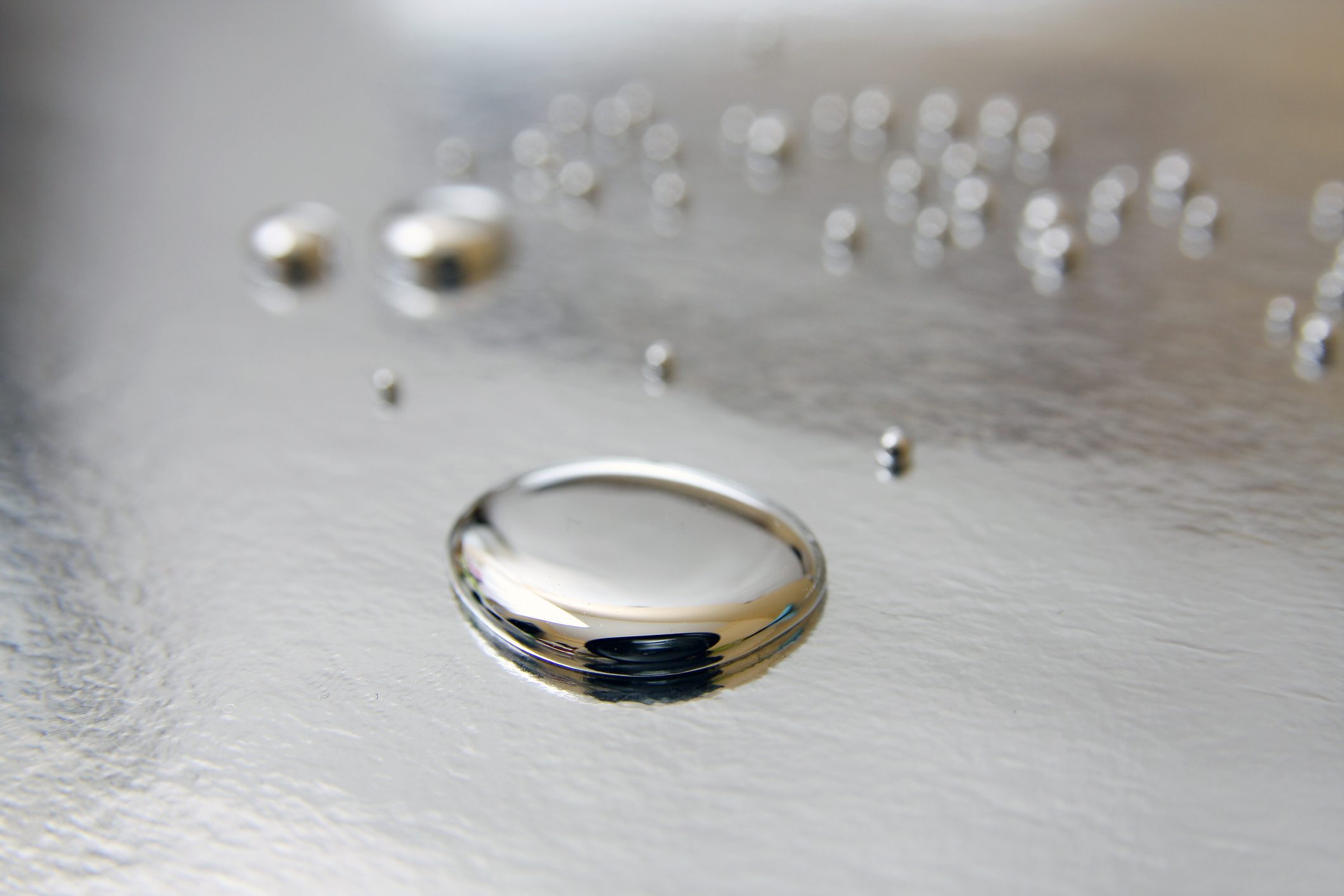 mercury droplets