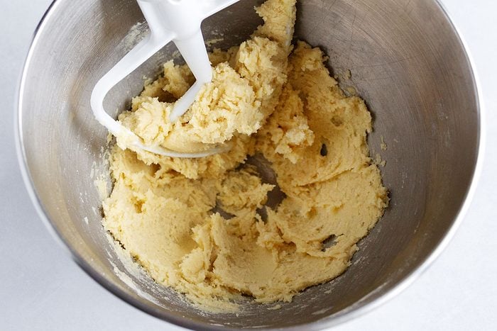 Battenberg Cake flour and butter blended