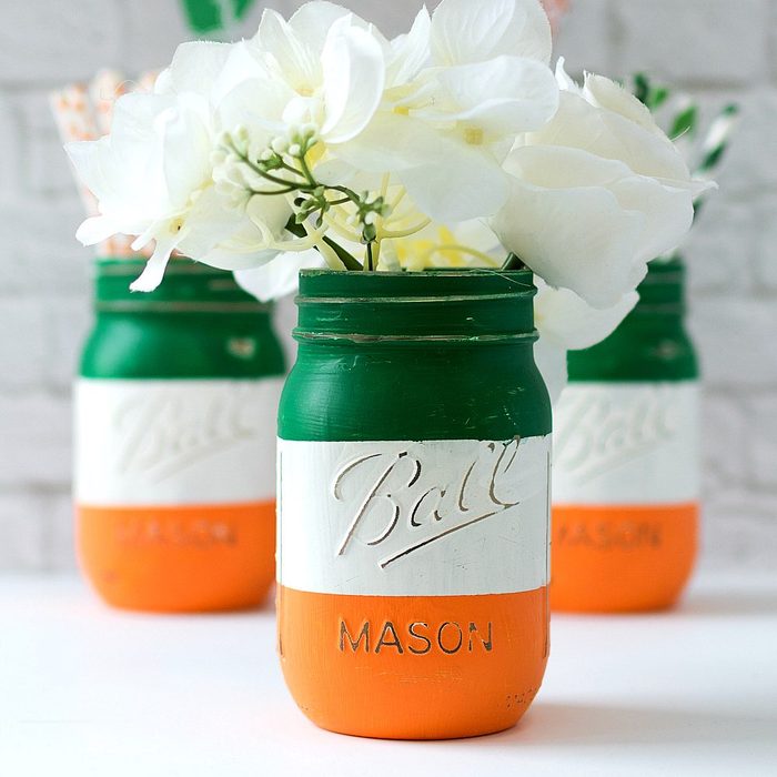 Irish Flag Mason Jar
