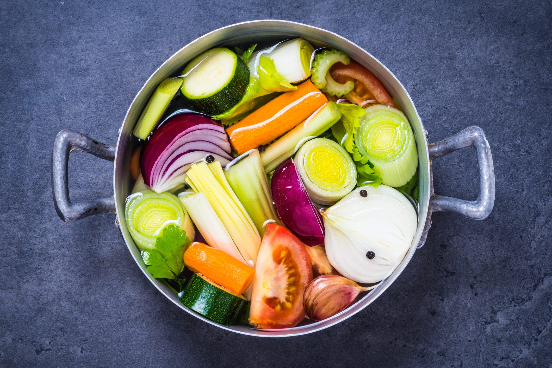 Vegetable broth or soup.