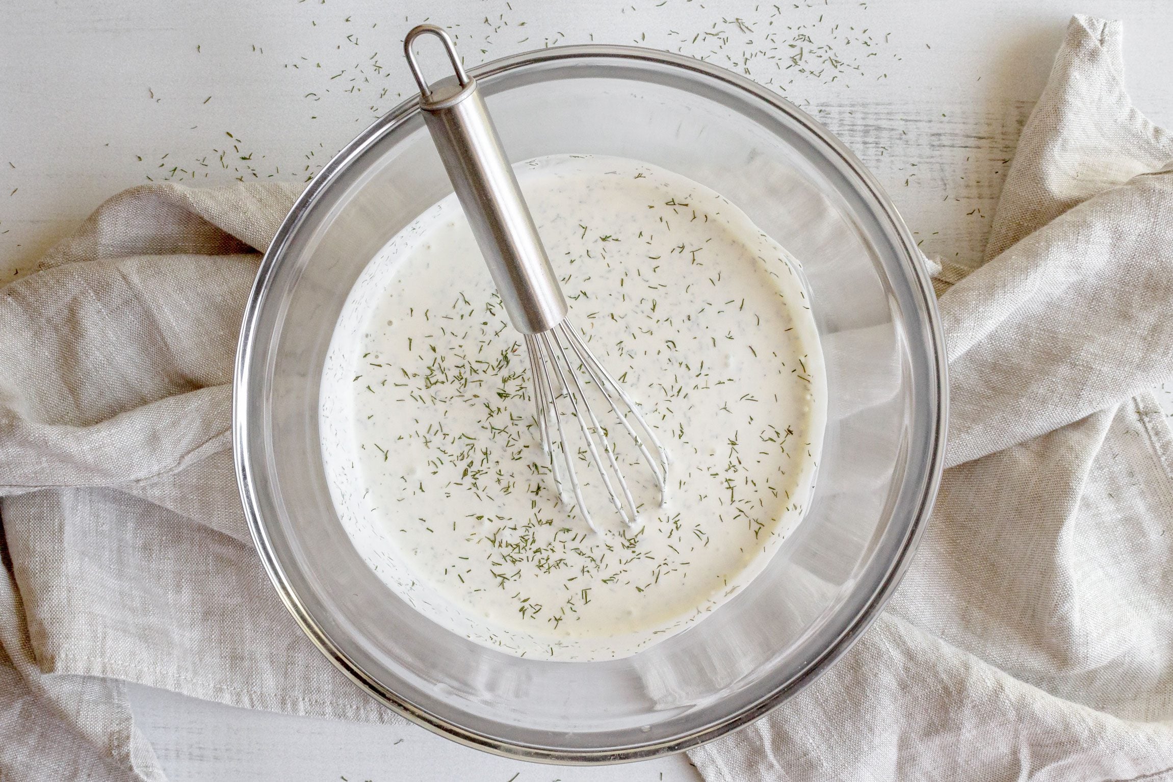 making Dill Pickle Pasta Salad