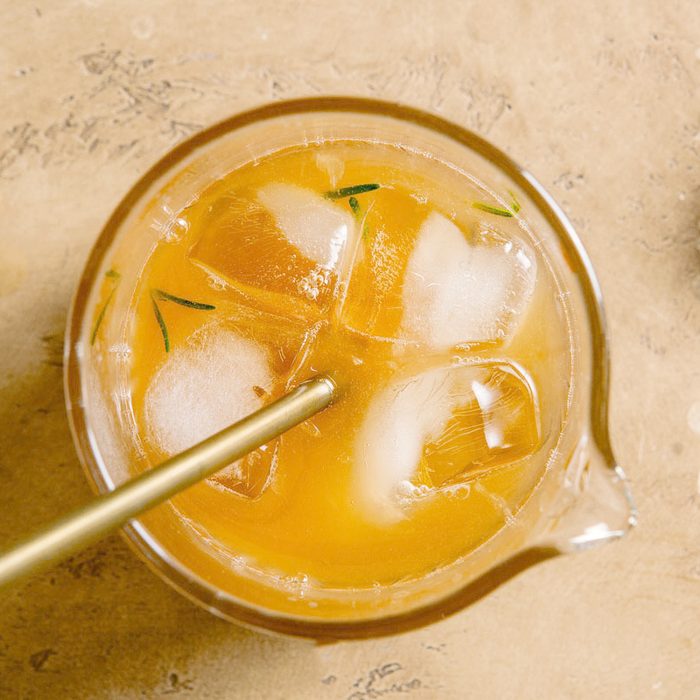 top view of an iced cocktail