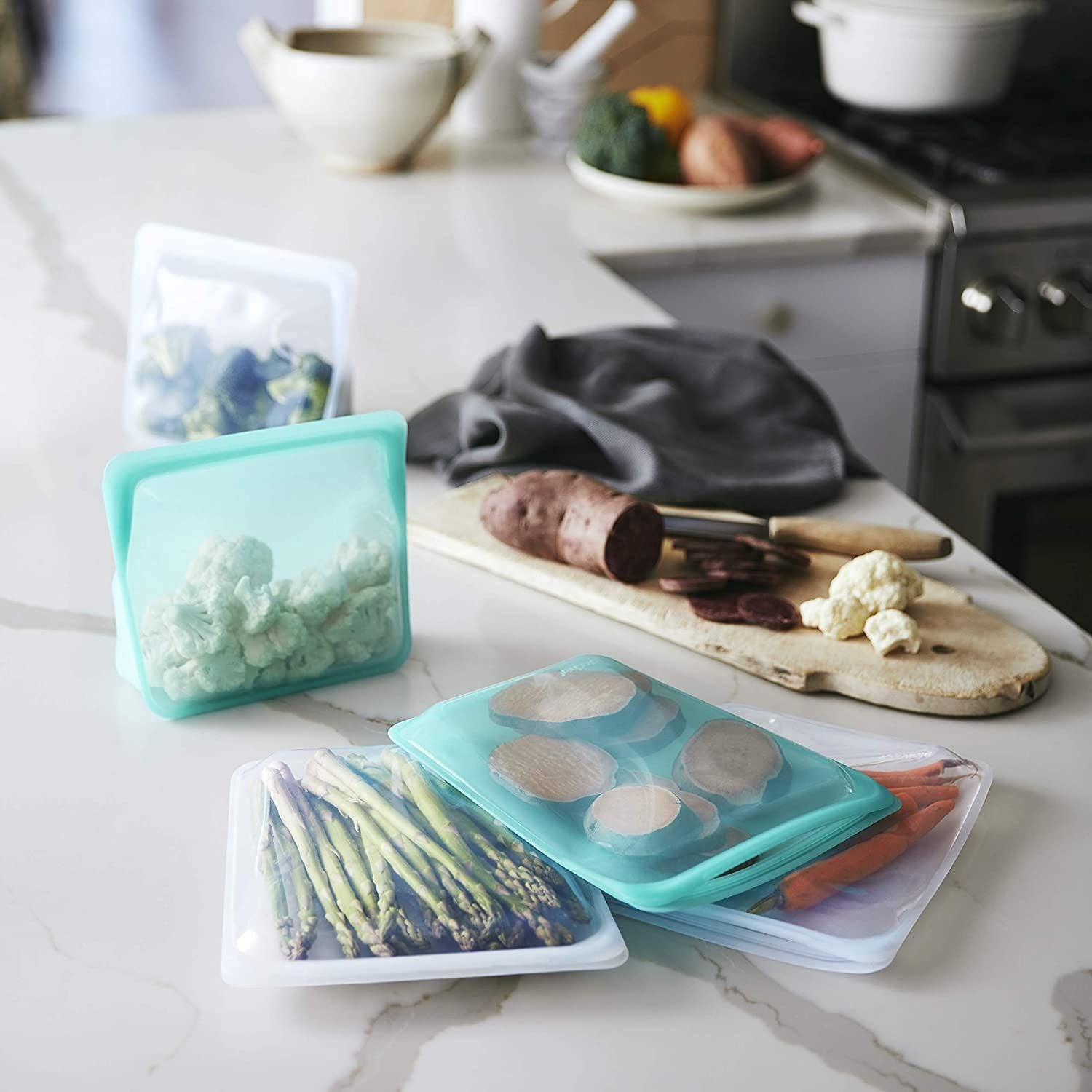 Stasher 4 Pack Silicone Bags Ft Via Merchant