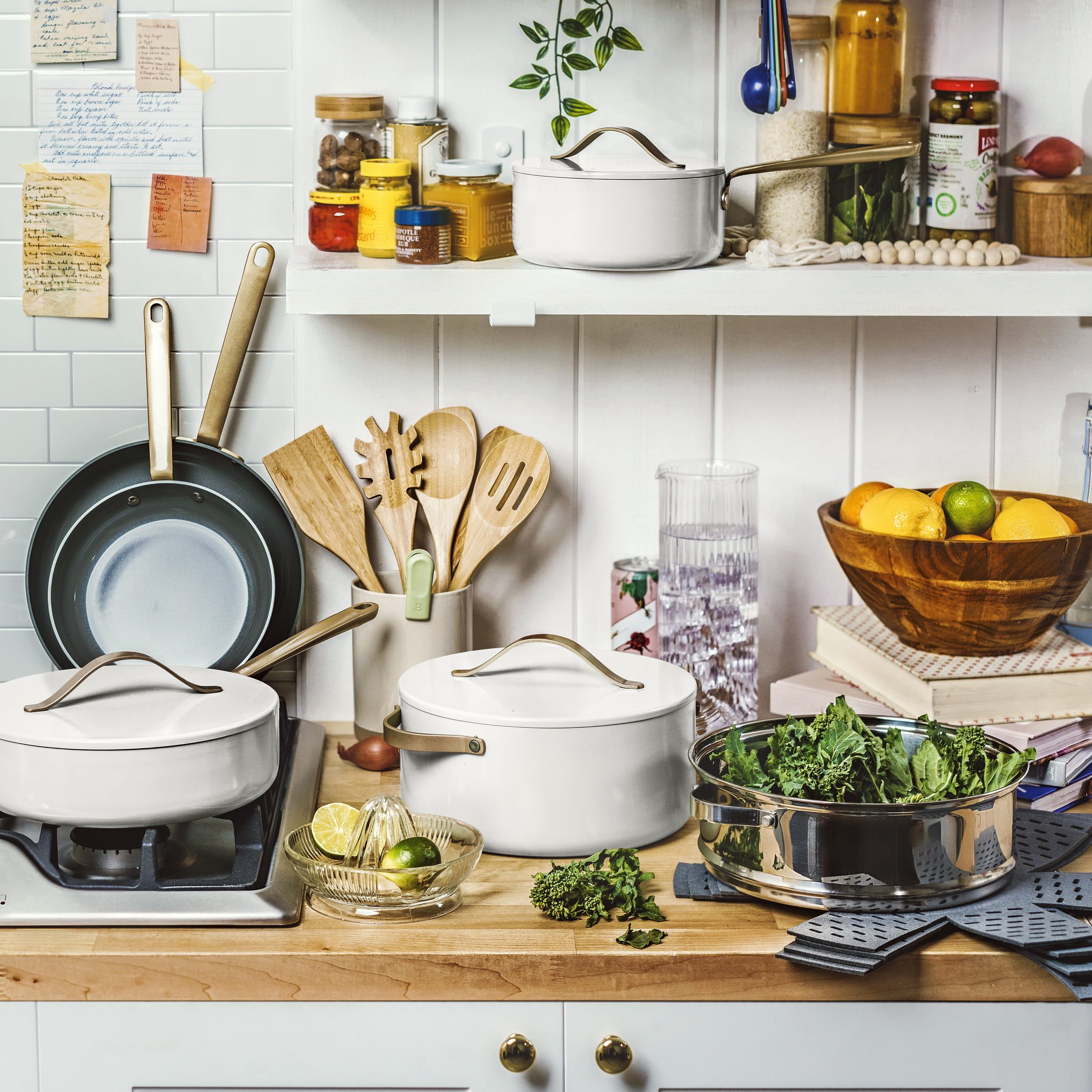 Beautiful By Drew Barrymore 20pc Ceramic Non Stick Cookware Set