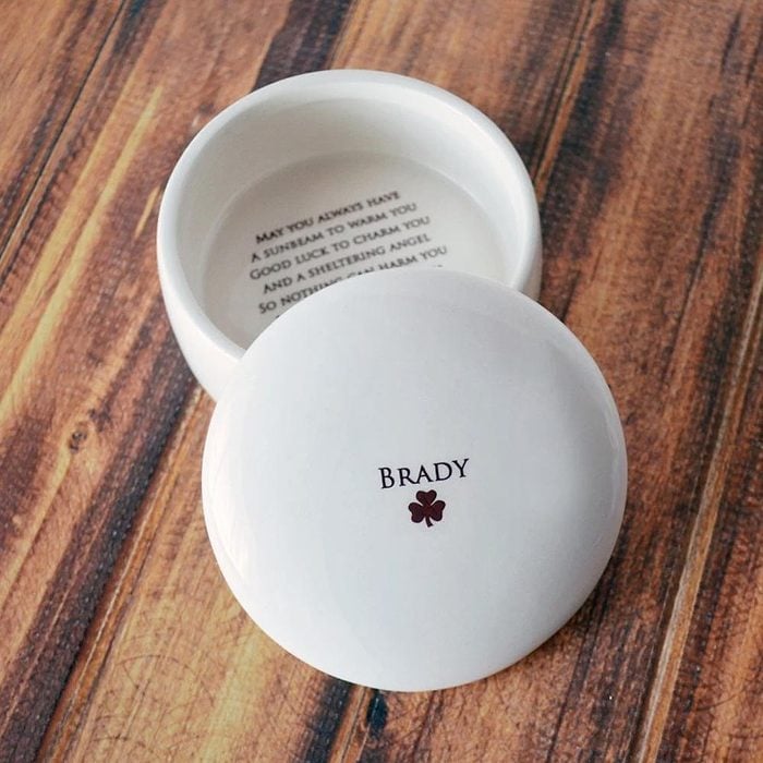 Personalized Baptism Gift First Communion Gift Or Confirmation Gift With Irish Blessing Round Keepsake Box