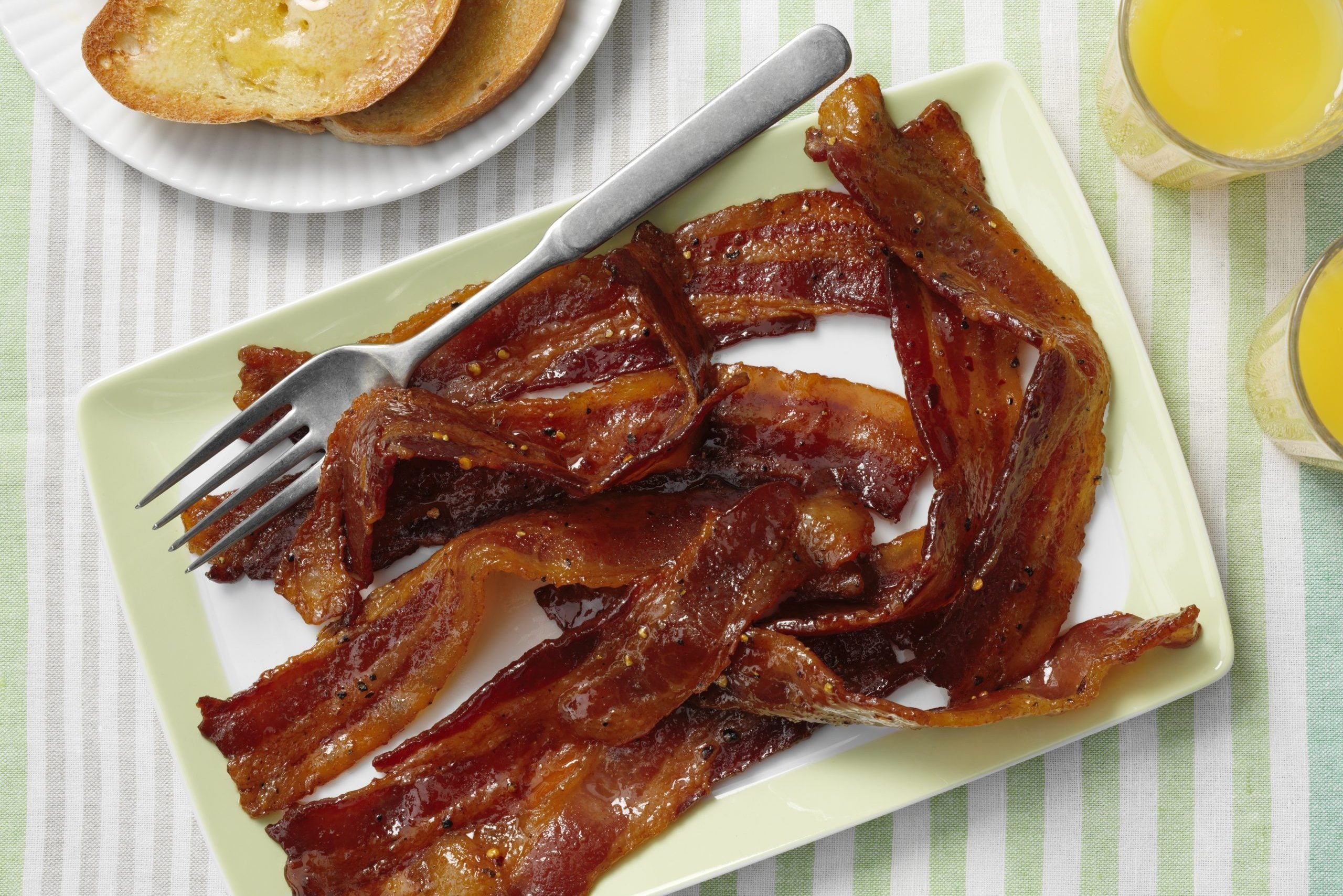 Million Dollar Bacon On Plate Wotj Toast And Juice