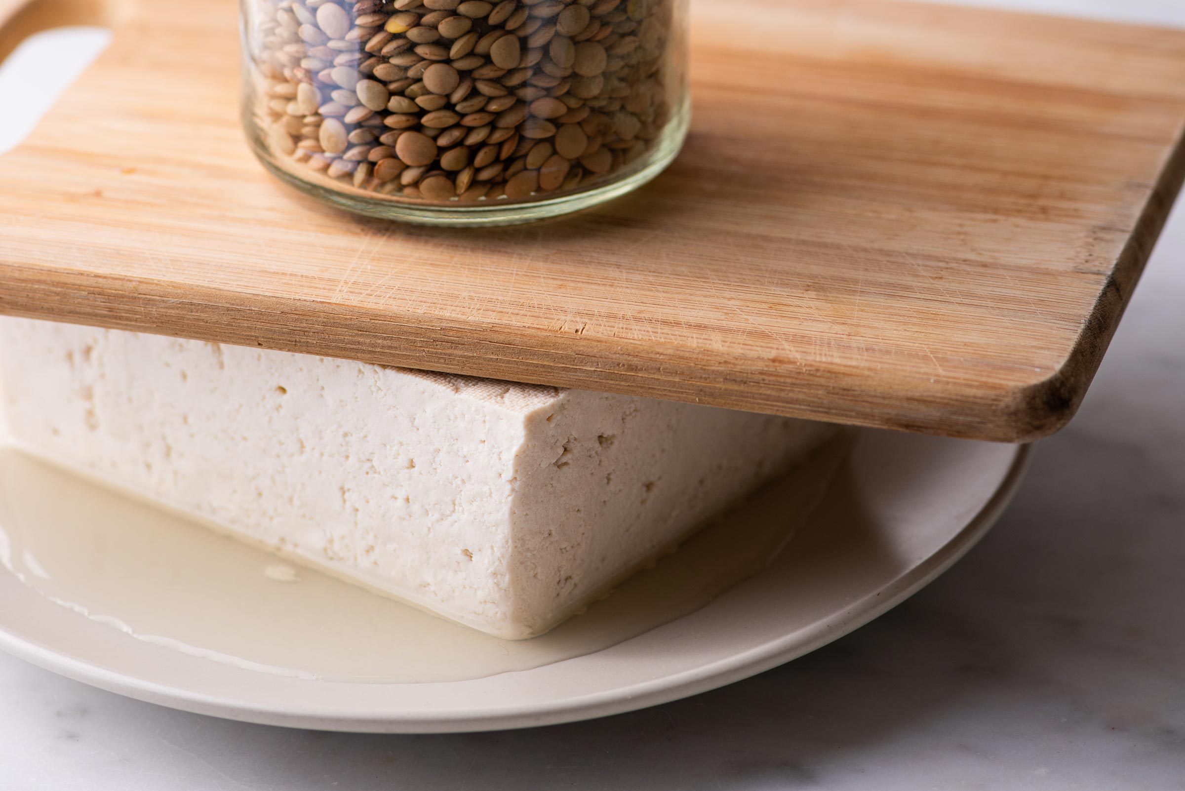 pressing tofu