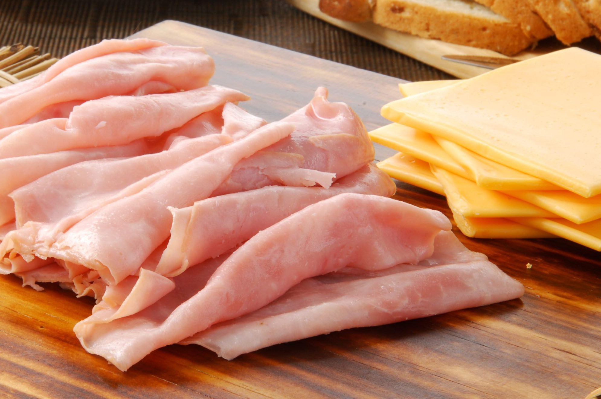 Ham and cheese sandwich fixings