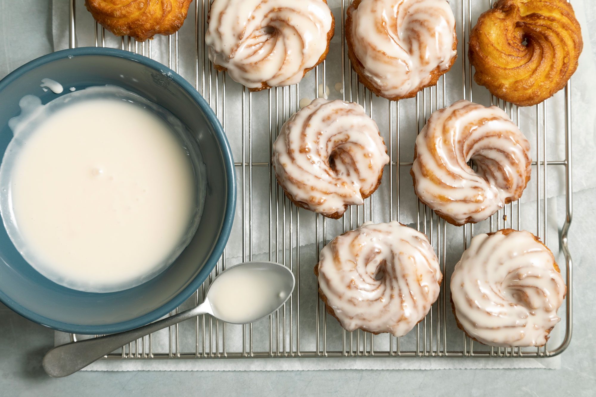Glaze the doughnuts