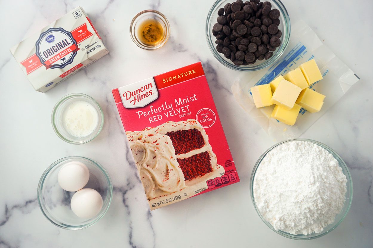 Ingredients For Red Velvet Brownies