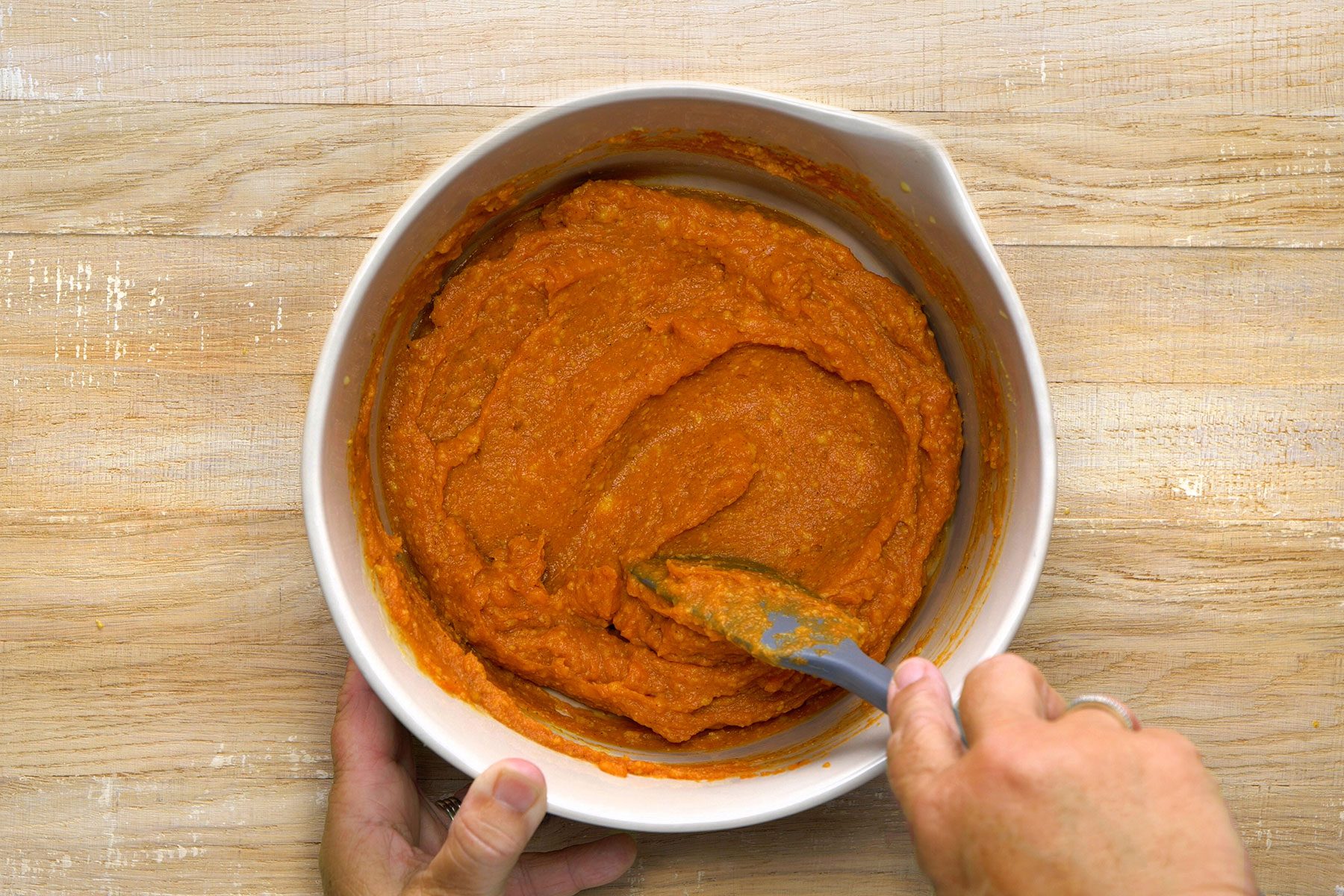 Mixing the batter