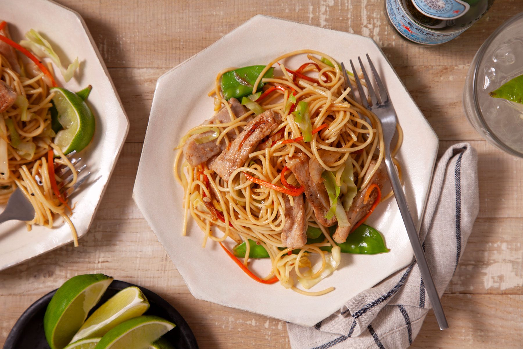 Pork Pancit served
