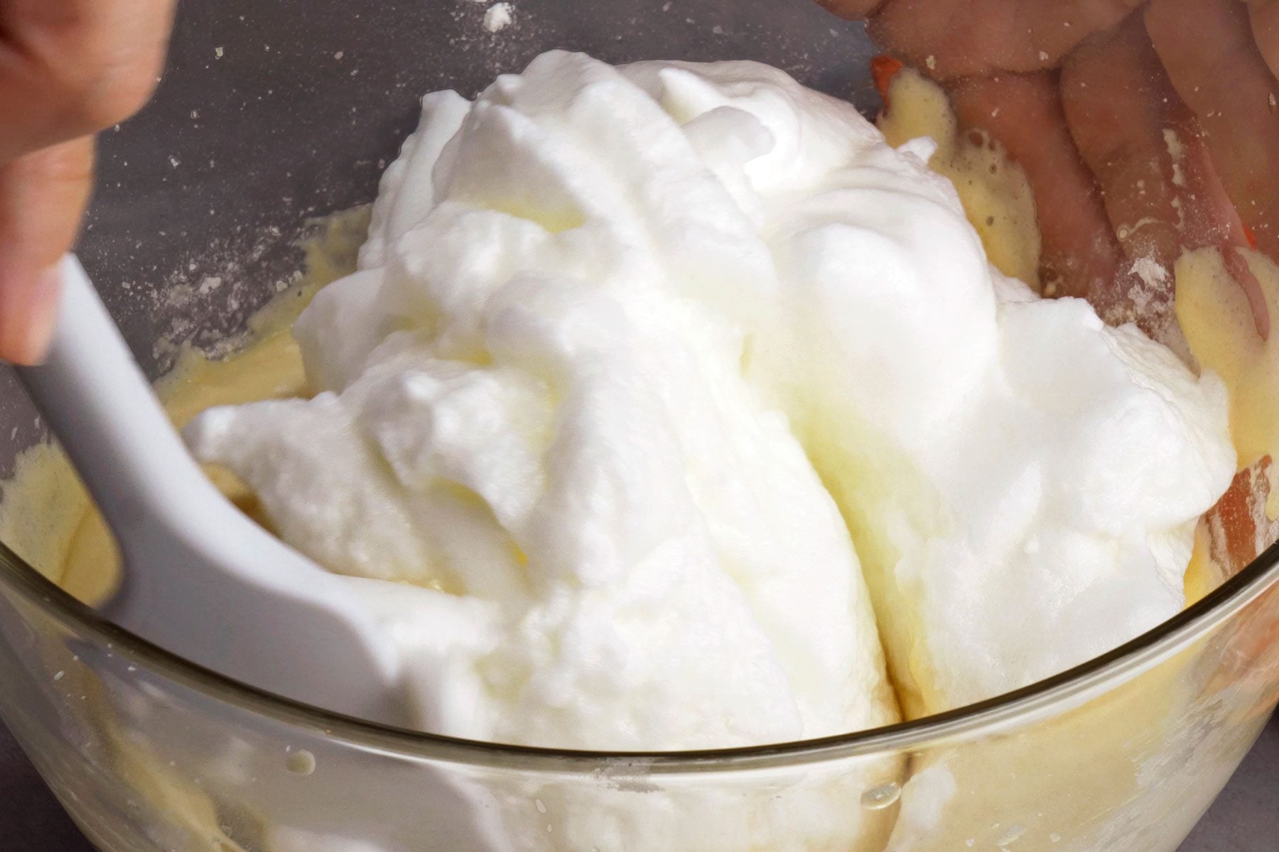 Folding egg whites
