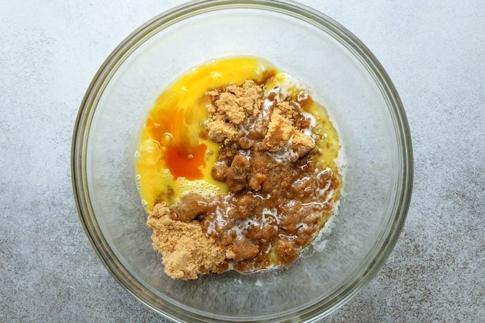 Mixing the wet ingredients in a bowl