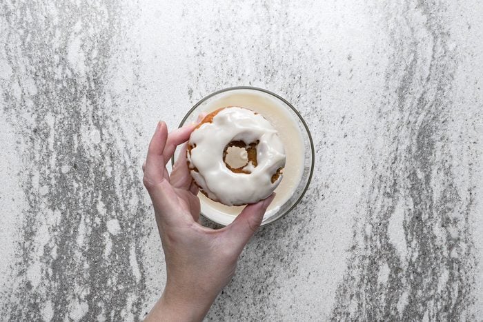 Glazing the doughnuts