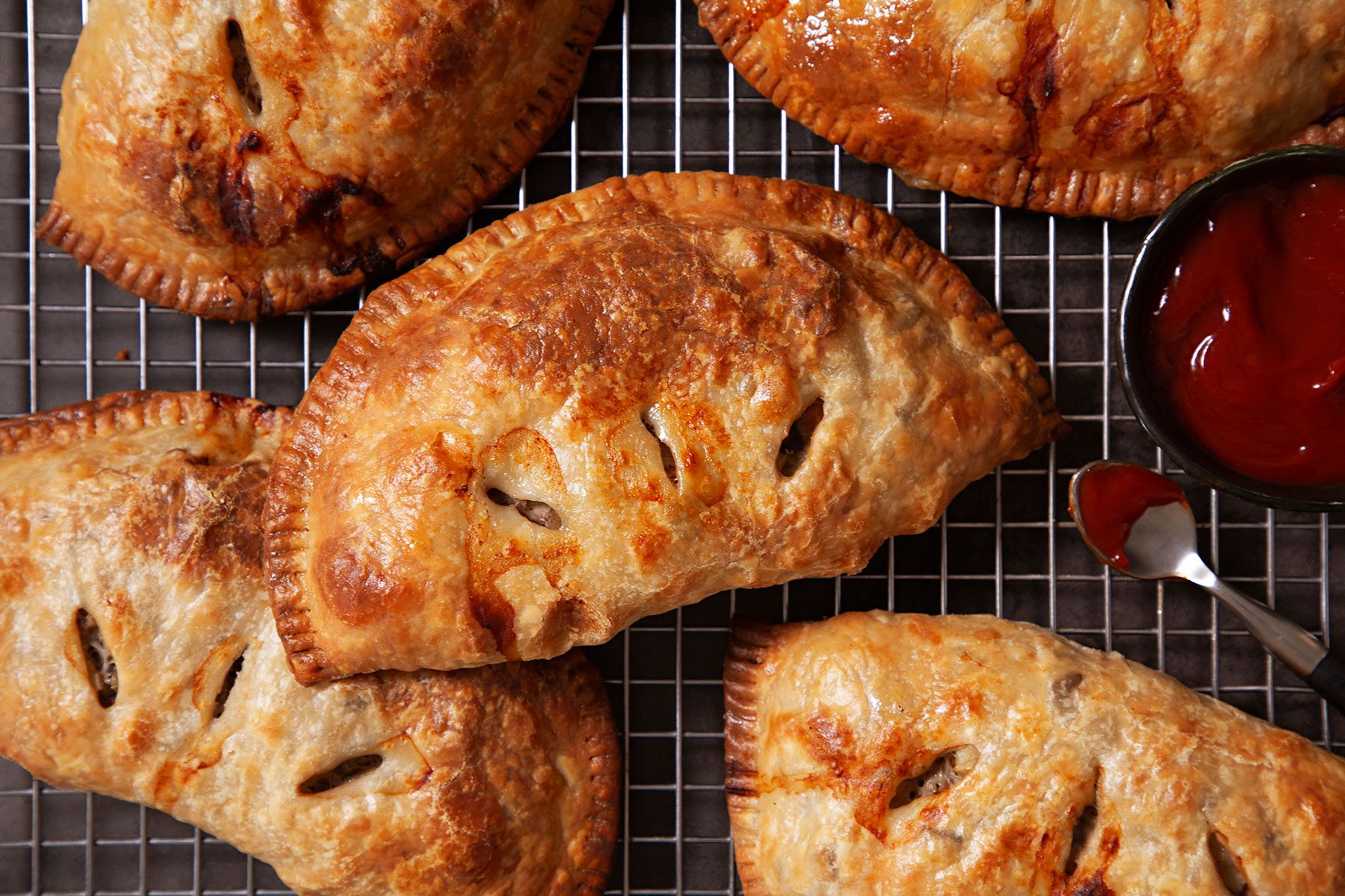 Close-up shot of Pasties 