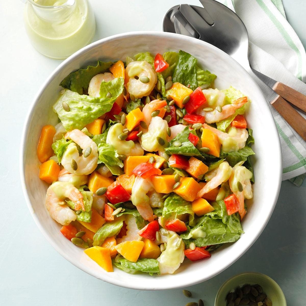 Shrimp Salad with Hot Honey Avocado Dressing