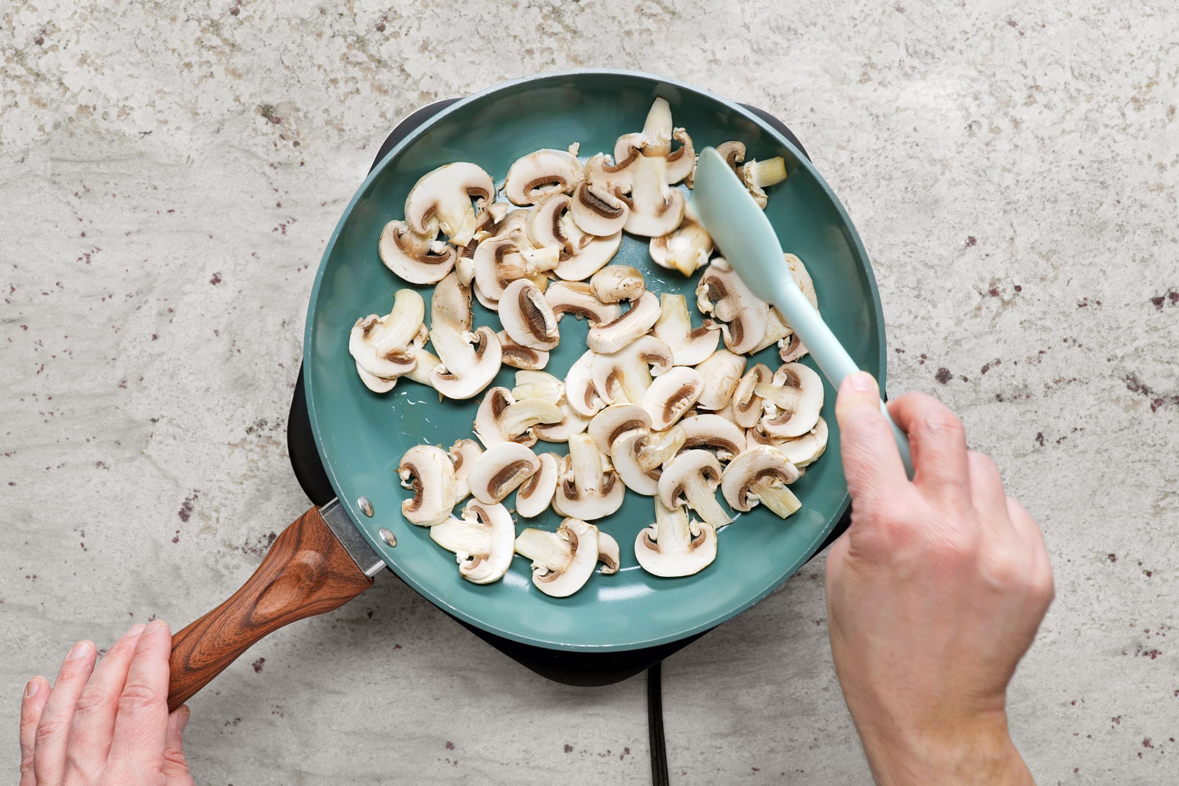 sautéing mushrooms
