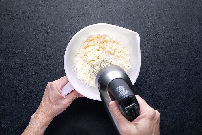 whisking the ingredients in a bowl