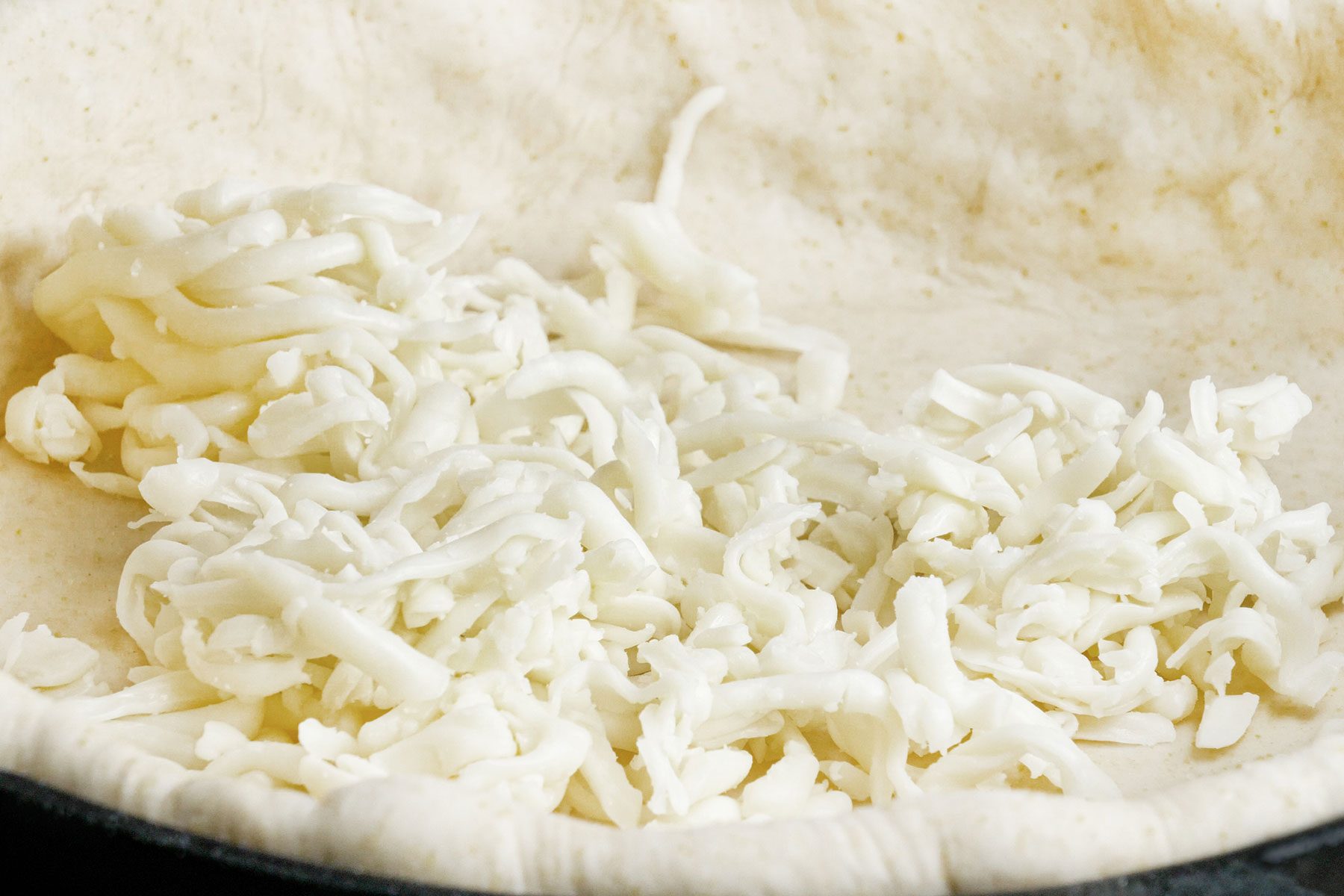 Cheese on dough