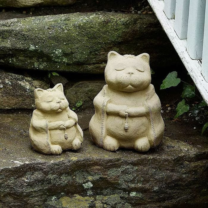 Zen Cat Garden Sculpture