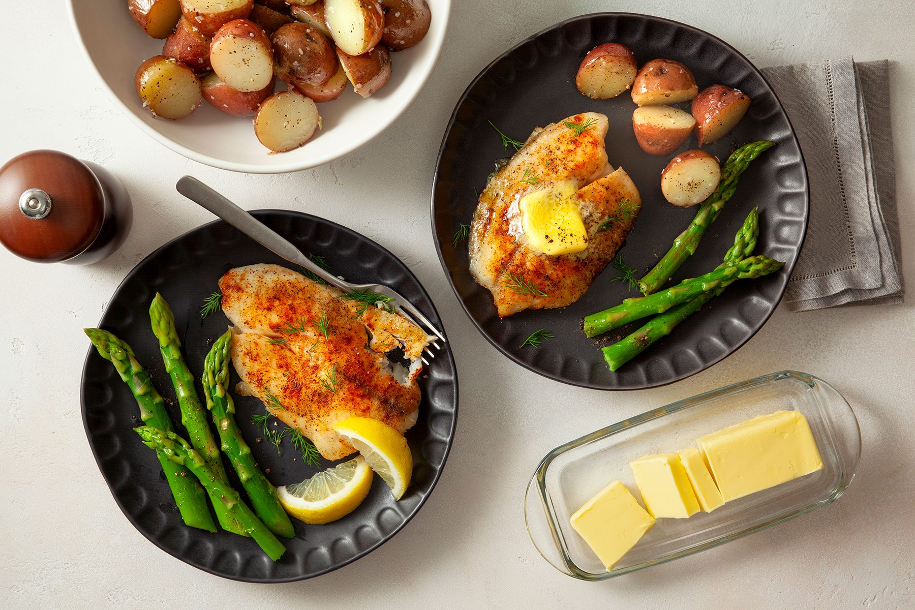 Top shot of Fast Baked Fish