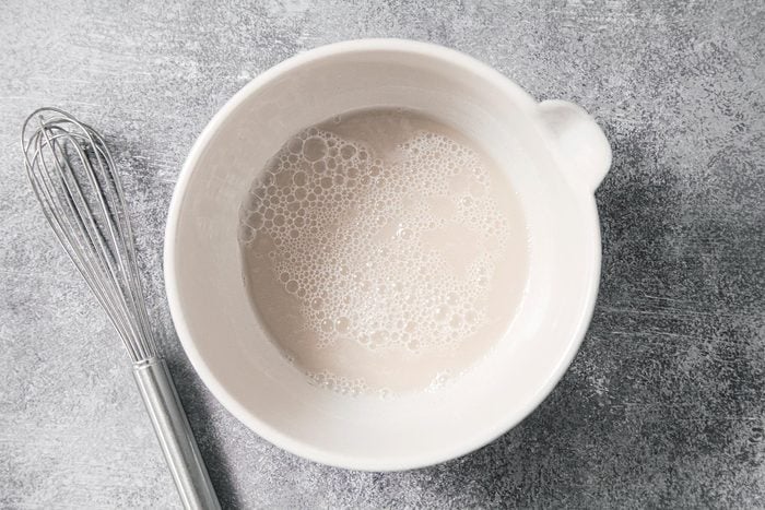 Dissolving the yeast in small bowl