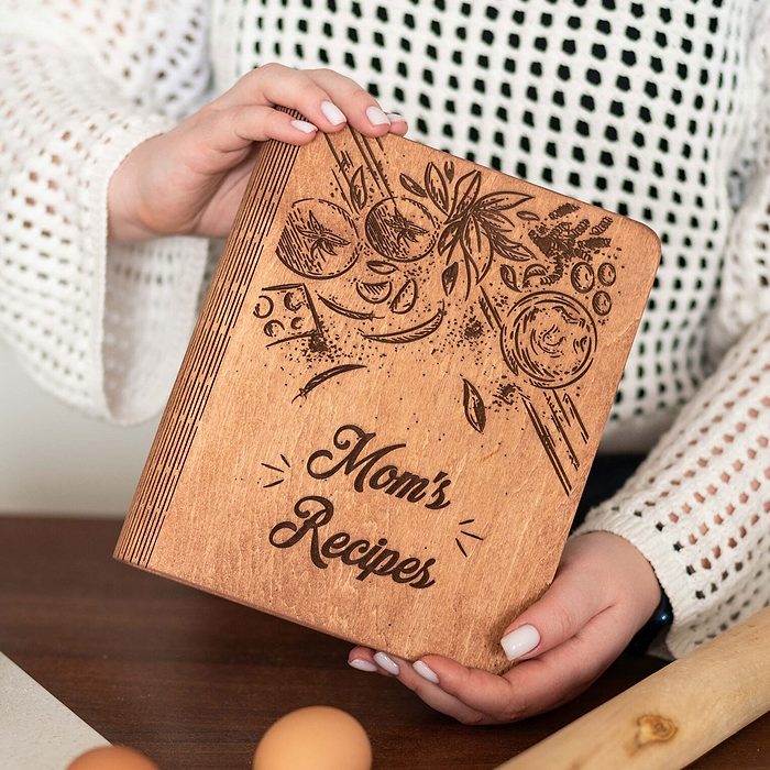 Recipe Book Wooden Binder