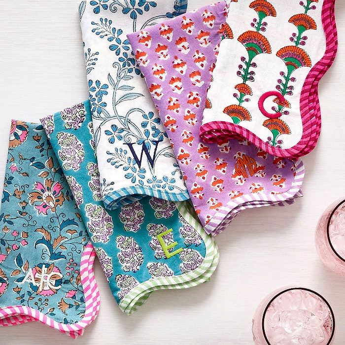 Scalloped Block Print Napkins