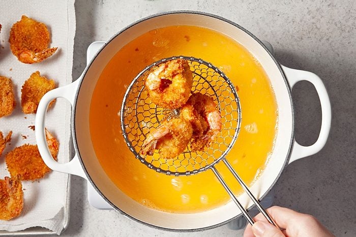 Fry shrimp in batches until golden brown