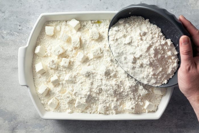 Cover with the remaining box of cake mix