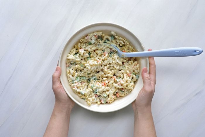 Mix all ingredients together with blue spatula in a large bowl