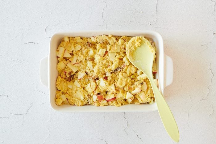 Bake the apple walnut cake.