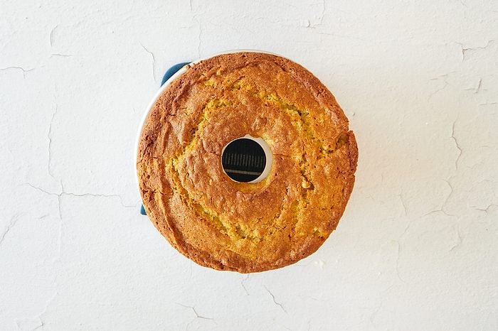 Bake and garnish the banana nut cake