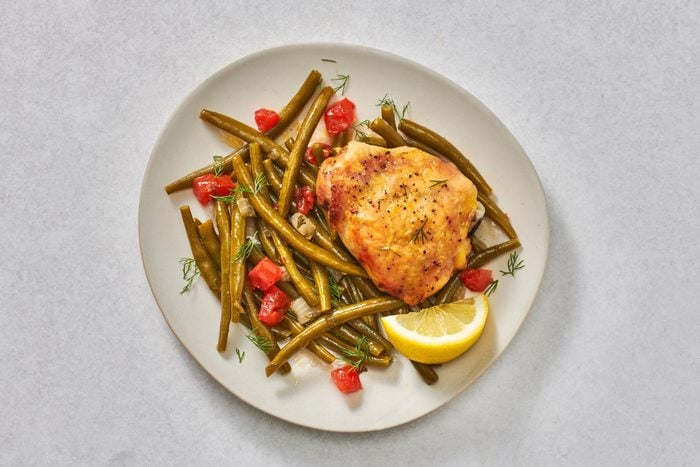 Chicken And Vegetables On A Plate
