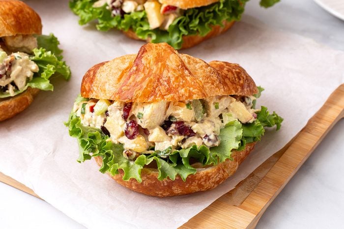 Curry Chicken Salad on a cutting board