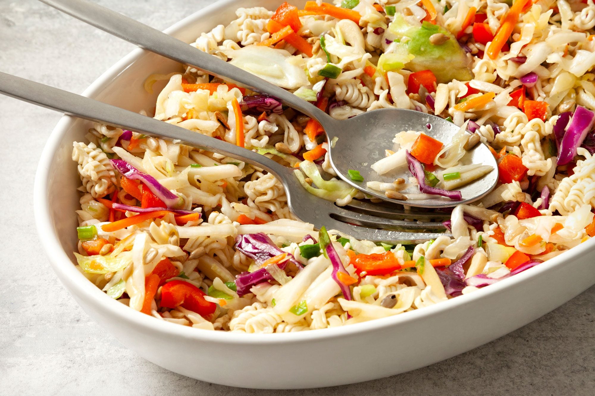 3/4th shot of crunchy ramen salad