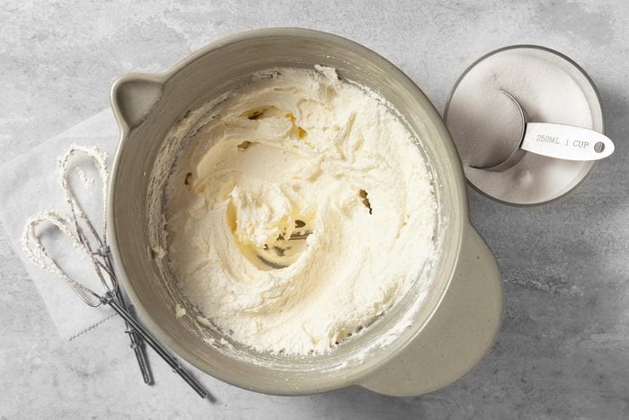 In a bowl, cream butter and sugar until light and fluffy