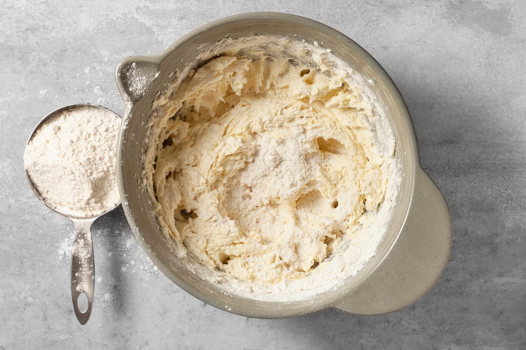 Blend in flour.