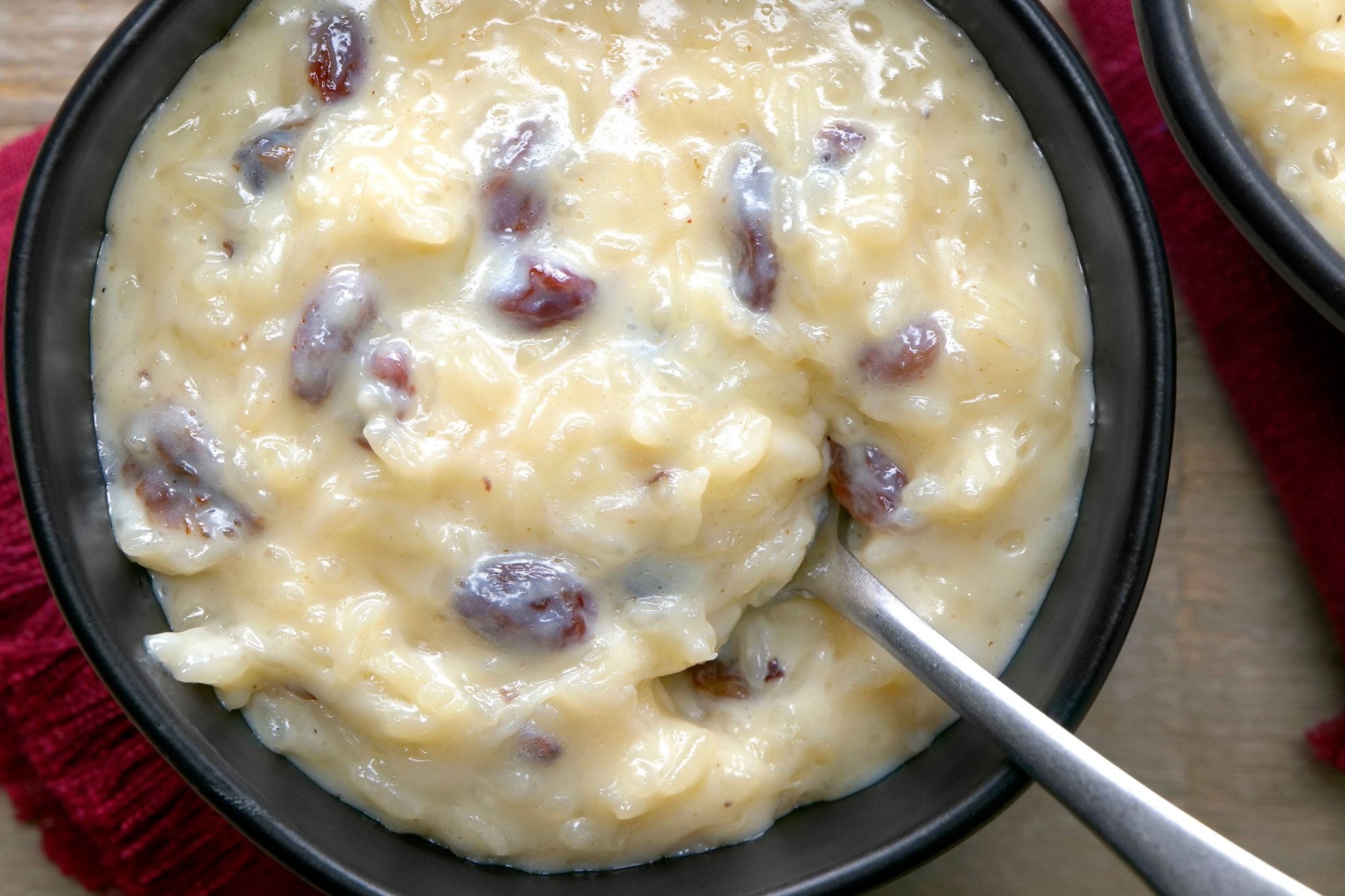 overhead shot of arroz con leche