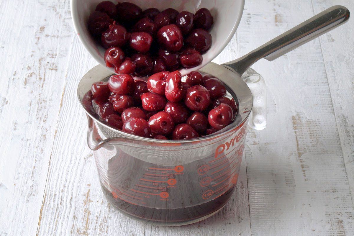 Drain Cherries
