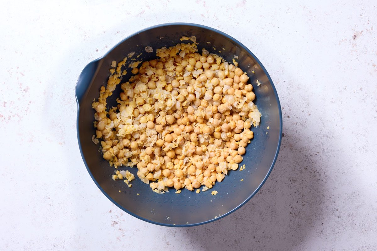 mash the chickpeas