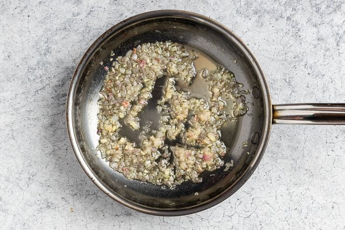 sauteed shallot and garlic.