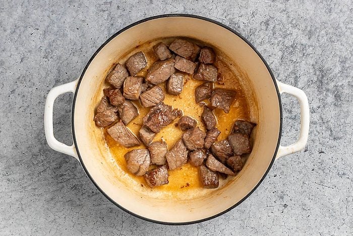 browning the beef.