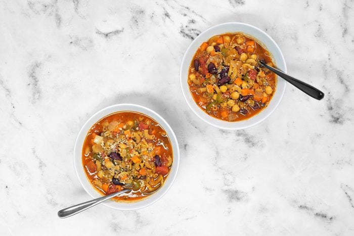 Minestrone Soup served in bowls