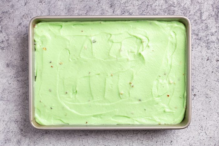 Taste of Home Pistachio Pudding Dessert photo of the pistachio pudding layer.