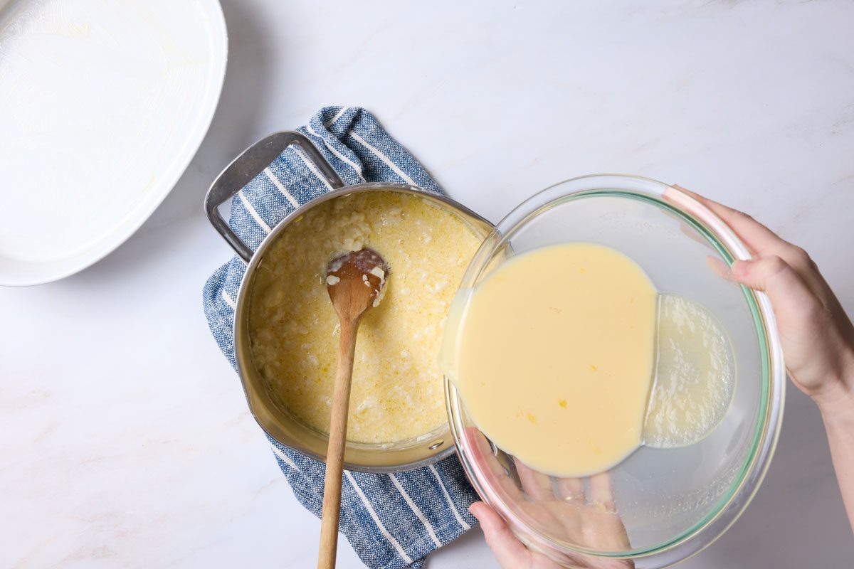 add the egg mixture