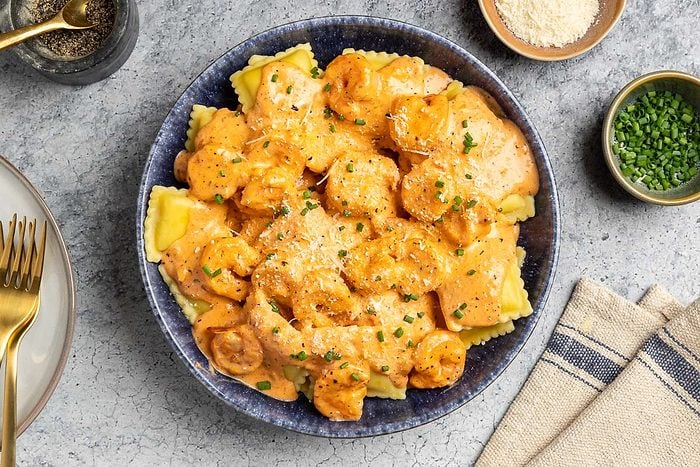 Ravioli with Shrimp Tomato Sauce