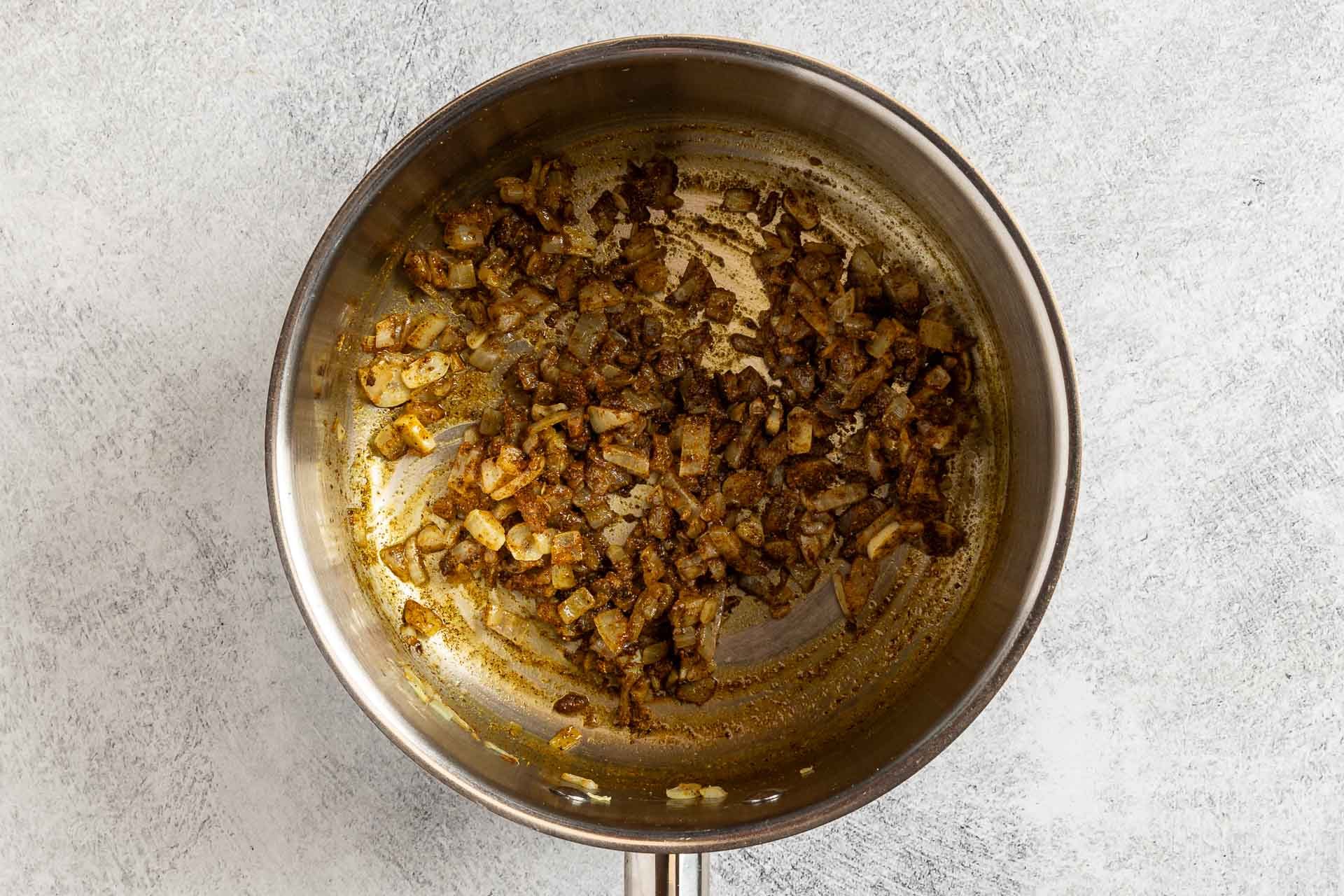 adding the spices.